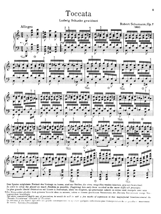 Schumann【Toccata , Opus 7】 for Piano
