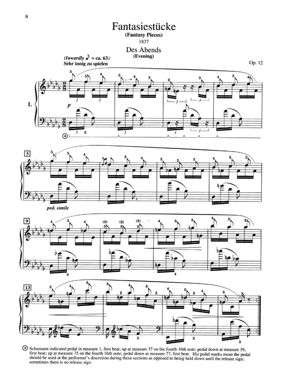 Schumann【CD+樂譜】Fantasiestücke(Fantasy Pieces) , Opus 12 for The Piano