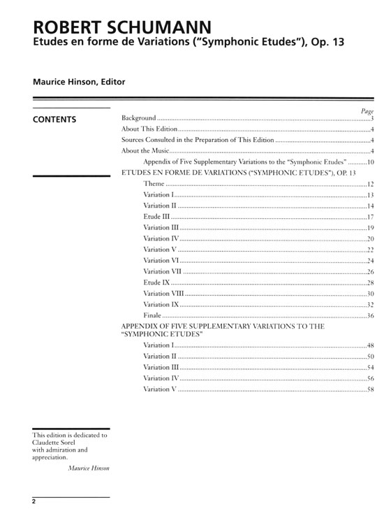 Schumann【Etudes En Forme De Variations－Symphonic Etudes , Opus 13】for The Piano