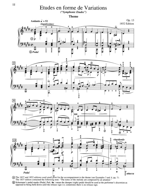 Schumann【Etudes En Forme De Variations－Symphonic Etudes , Opus 13】for The Piano