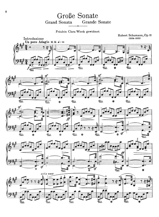 Schumann【Grand Sonata in F Sharp Minor No. 1, Op. 11】For Piano Solo