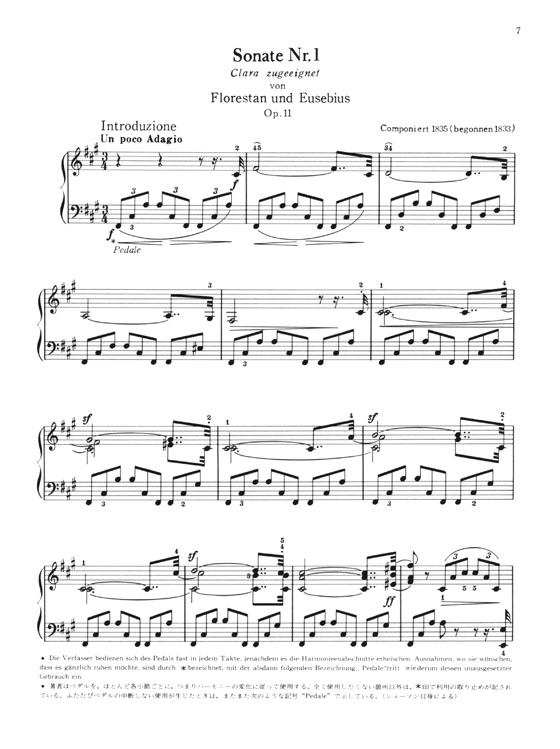 Schumann【Sonaten , Op. 11 & 22 】Für Pianoforte シューマン ソナタ集