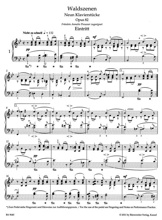 Schumann【Waldszenen / Forest Scenes , op. 82】for Piano