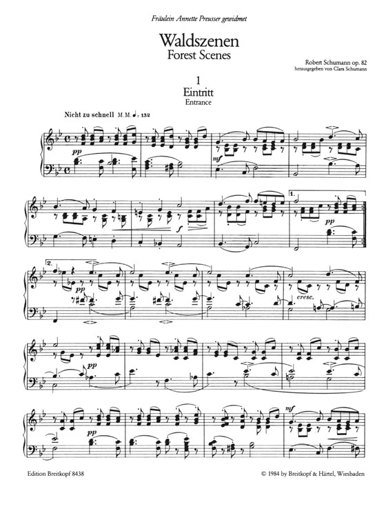 Schumann【Waldszenen , Op. 82 】neun Klavierstücke