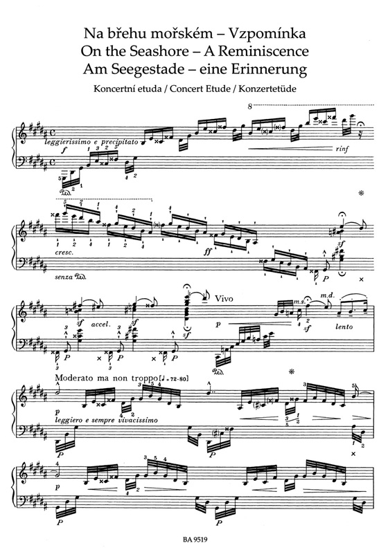 Smetana【On The Seashore／Concert Etude In C Major／Fantasia On Czech Folksongs】for Piano