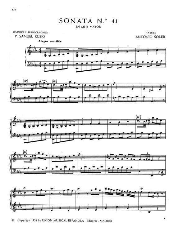 P. Antonio Soler【Sonatas , Tomo Ⅲ】Piano