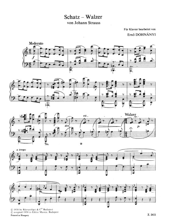 Johann Strauss【Zwei Walzer / Two Waltz】Arranged for Piano Johann Strauss【Zwei Walzer / Two Waltz】Arranged for Piano