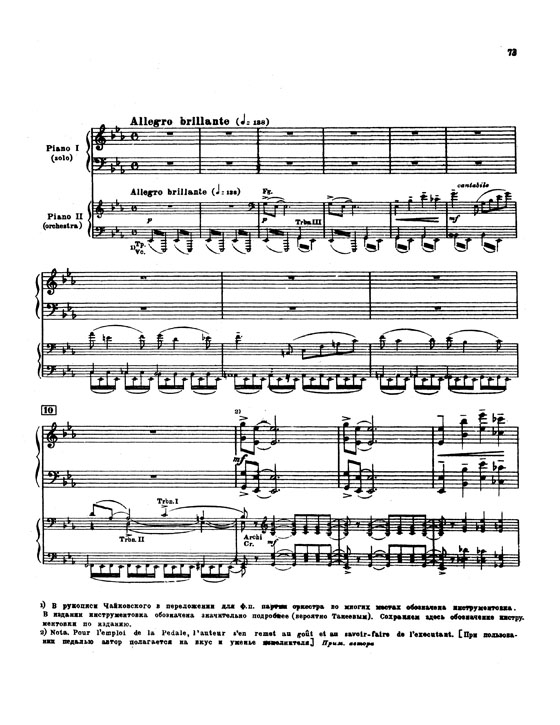 Tchaikovsky【Allegro Brillante , From Piano Concerto No. 3 , Opus 75】for Tow Pianos / Four Hands