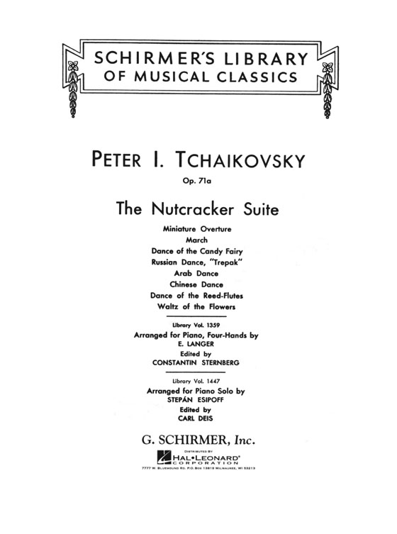 Tchaikovsky【The Nutcracker Suite , Op. 71a】for One Piano , Four-Hands