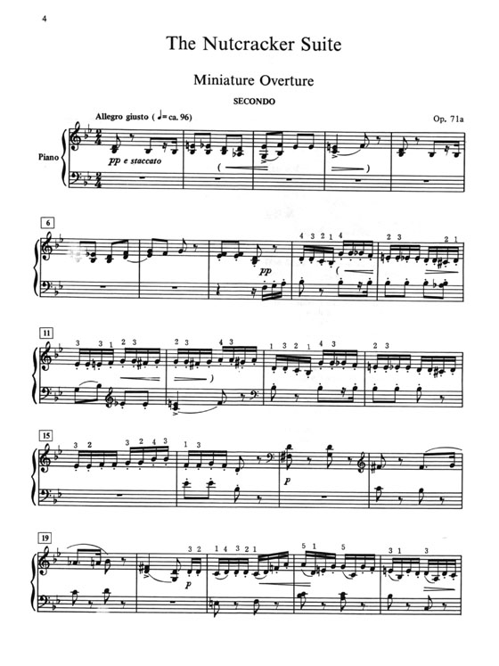 Tchaikovsky【The Nutcracker Suite Opus 71a】for One Piano , Four Hands
