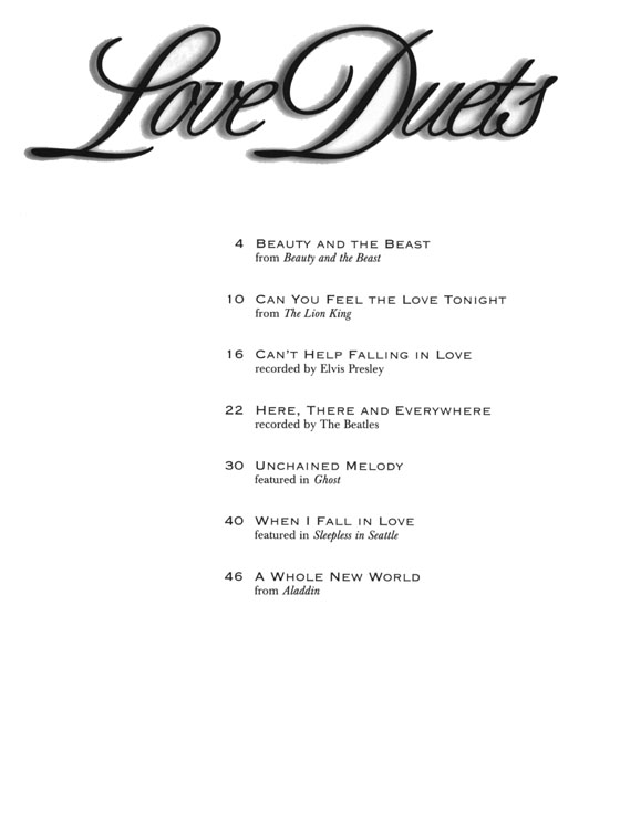 Love Duets【7 Romantic Ballads】1 Piano / 4 Hands