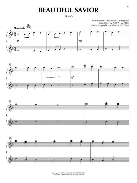 Hymns【CD+樂譜】Piano Duet Play-Along , Volume 9