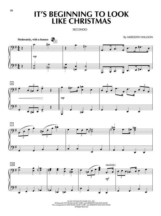 Christmas Classics【CD+樂譜】Piano Duet Play-Along , Volume 8