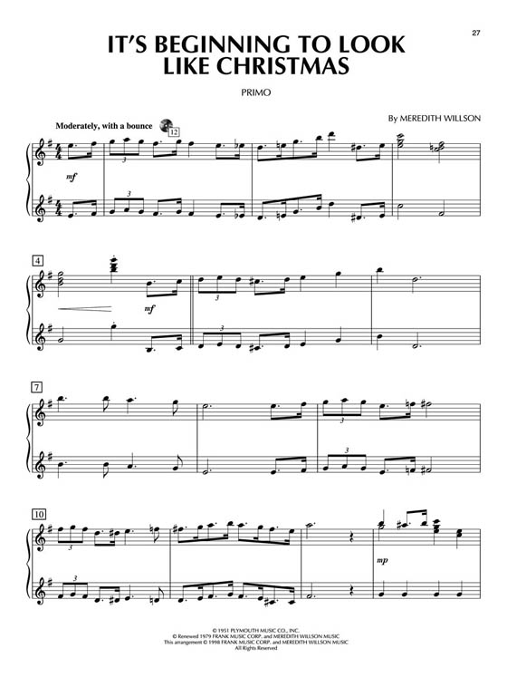 Christmas Classics【CD+樂譜】Piano Duet Play-Along , Volume 8