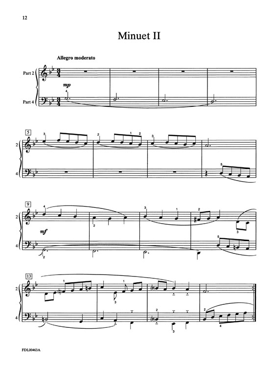 Bach【for Piano Ensemble】Two Piano / Eight Hands , Intermediate Level Four