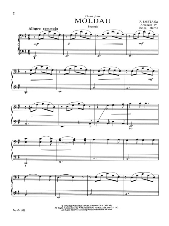 Smetana【Theme From－Moldau】for Piano Duet