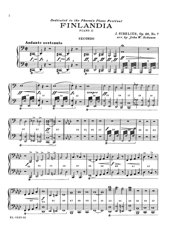 Sibelius【Finlandia】for Two Pianos , Eight Hands