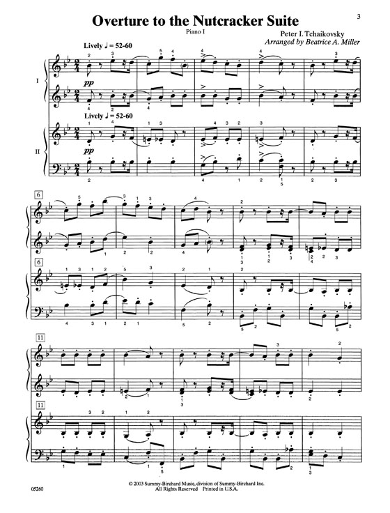 Tchaikovsky【Overture To The Nutcracker Suite】for Two Pianos , Eight Hands (Intermediate)