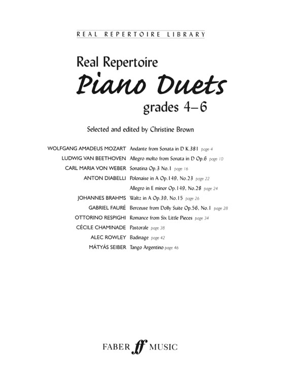 Real Repertoire【Piano Duets】For Grades 4-6 , Intermediate