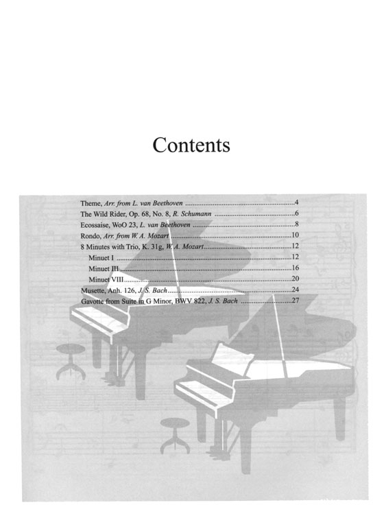 Suzuki【Piano Ensemble Music】Volume 3 & 4 , 2 Pianos - 4 Hands , Second Piano Accompaniments