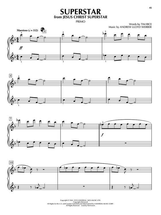 The Music of Andrew Lloyd Webber【CD+樂譜】Piano Duet Play-Along Volume 4