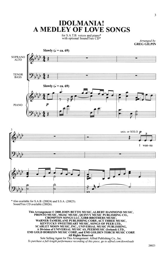 【Idolmania! A Medley of Love Songs】SATB With Piano