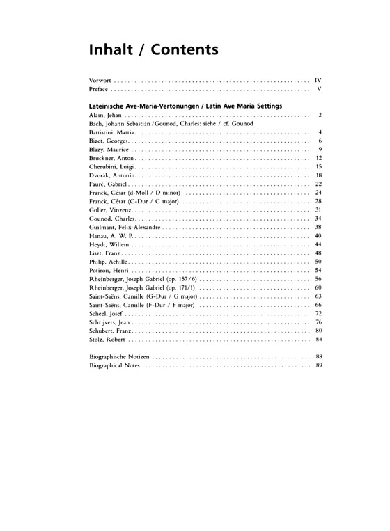 【Ave-Maria-Vertonungen／Ave Maria Settings】for Solo Voice and Organ