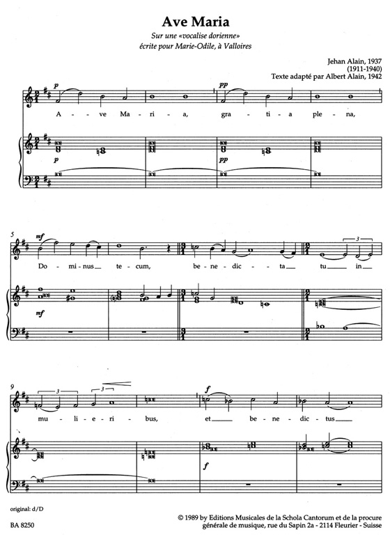 【Ave-Maria-Vertonungen／Ave Maria Settings】for Solo Voice and Organ