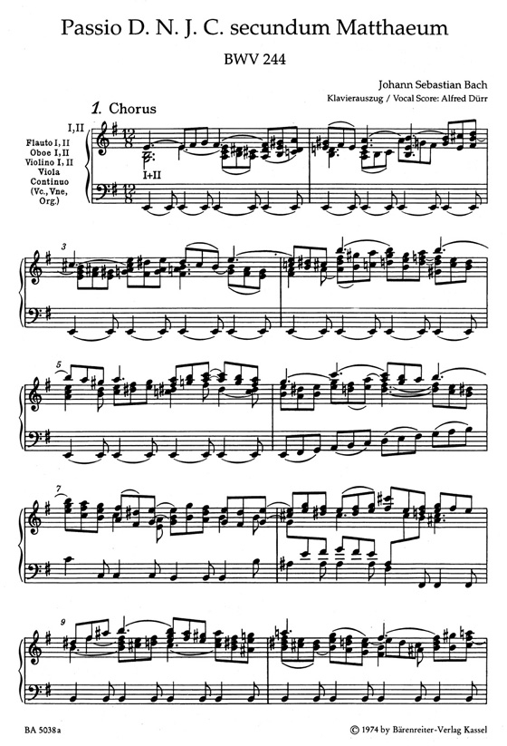 J.S. Bach【Matthaus-Passion/St. Matthew Passion , BWV 244】Klavierauszug , Vocal Score J.S. Bach【Matthaus-Passion/St. Matthew Passion , BWV 244】Klavierauszug , Vocal Score