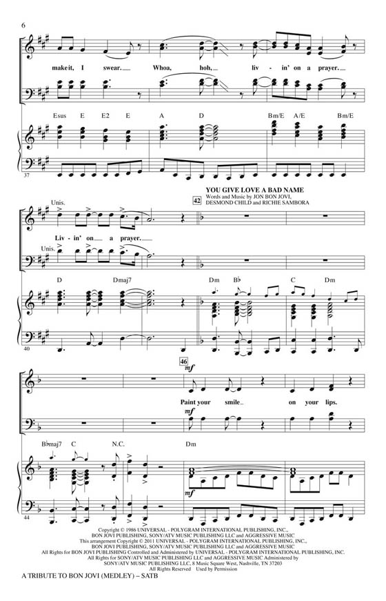 A Tribute To Bon Jovi (Medley) SATB