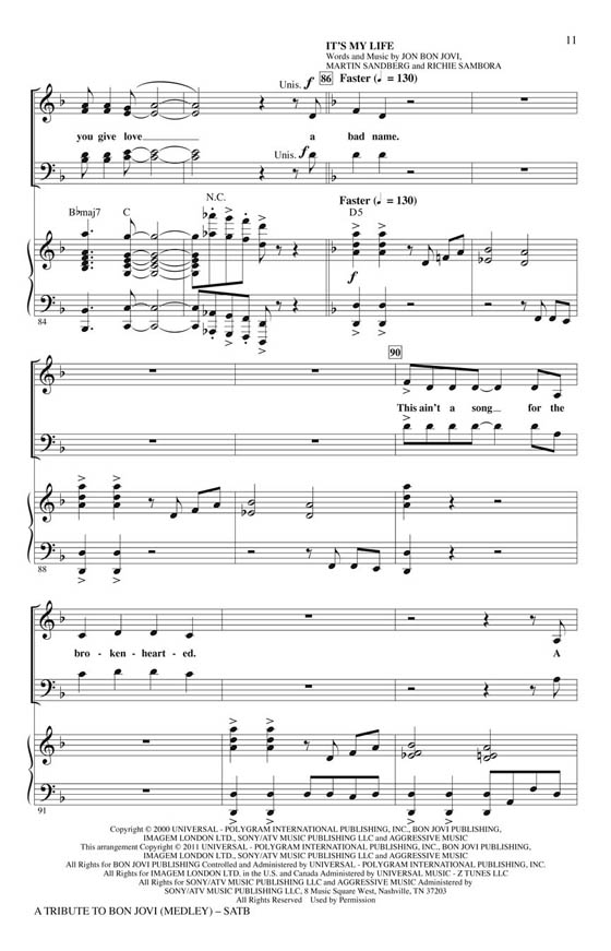 A Tribute To Bon Jovi (Medley) SATB