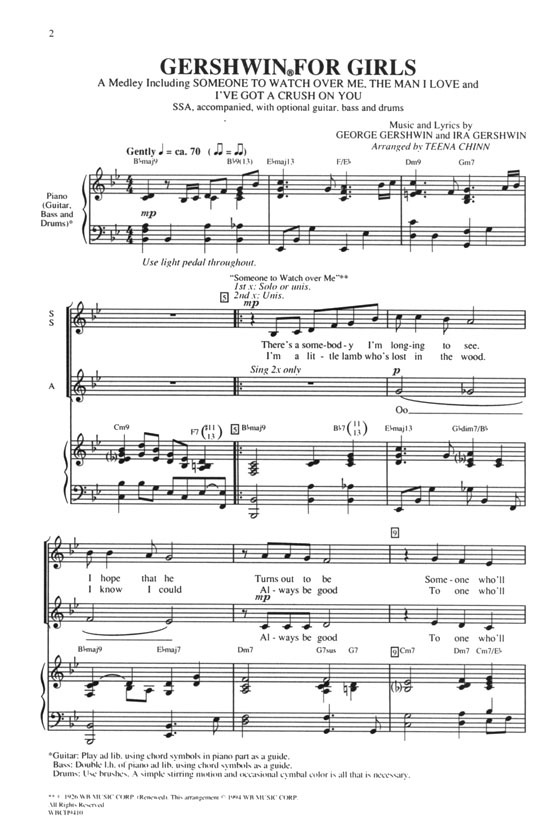 Gershwin for Girls (A Medley) SSA