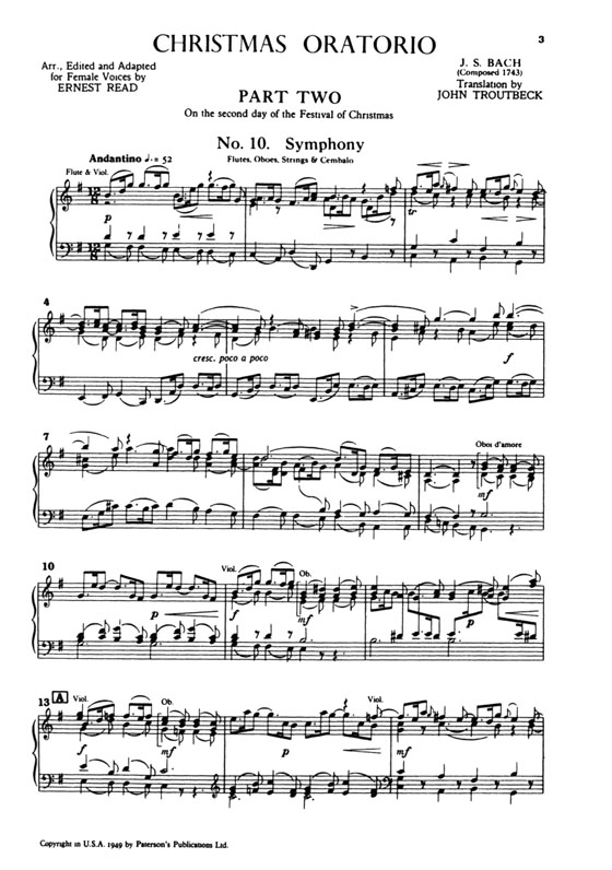 J.S. Bach【Christmas Oratorio , Part 2】SSA J.S. Bach【Christmas Oratorio , Part 2】SSA