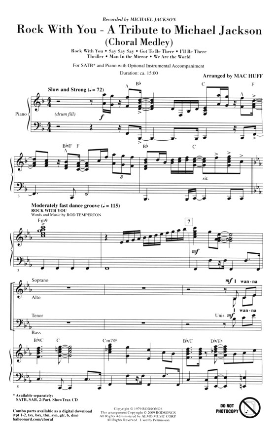 Rock With You【Atribute To Michael Jackson (Choral Medley)】SATB