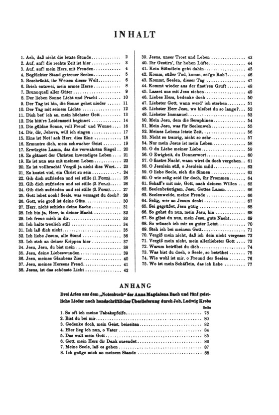 J.S.Bach【Geistliche Lieder Und Arien】für tiefere Singstimme Und Basso Continuo , BWV 439-507 / BWV 508, 509, 511-517 / BWV 519-523
