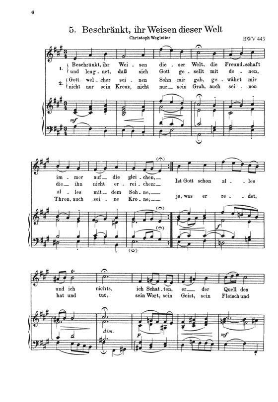 J.S.Bach【Geistliche Lieder Und Arien】für hohe Singstimme Und Basso Continuo ,BWV 439-507 / BWV 508, 509, 511-517 / BWV 519-523