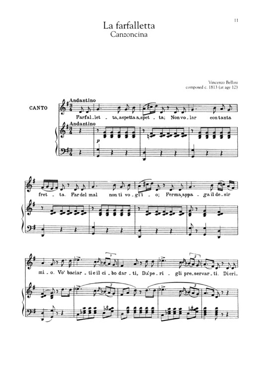 Bellini【15 Composizioni Da Camera】for Low Voice & Piano
