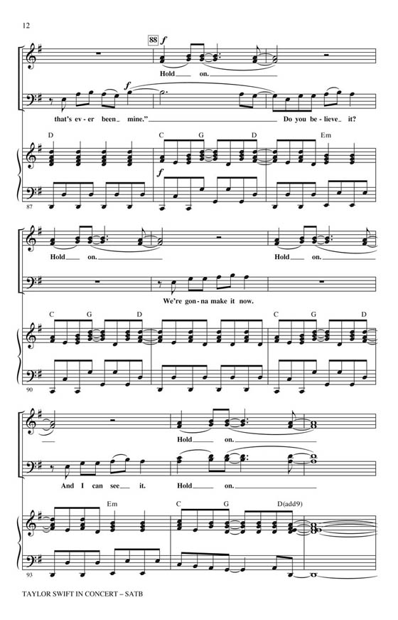 Taylor Swift in Concert (Medley) SATB