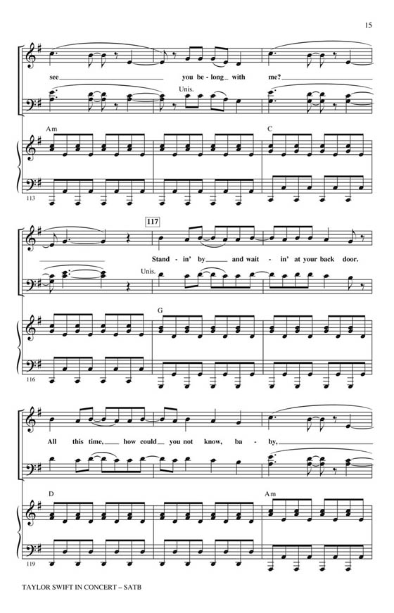 Taylor Swift in Concert (Medley) SATB