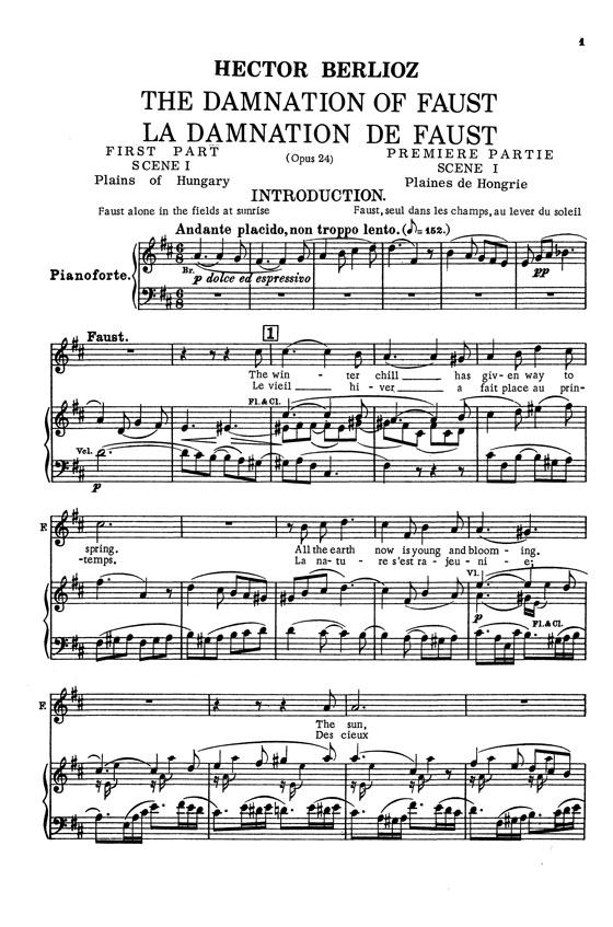 Berlioz【The Damnation Of Faust－A Dramatic Legend In Four Parts】With French-English Text , Vocal Score