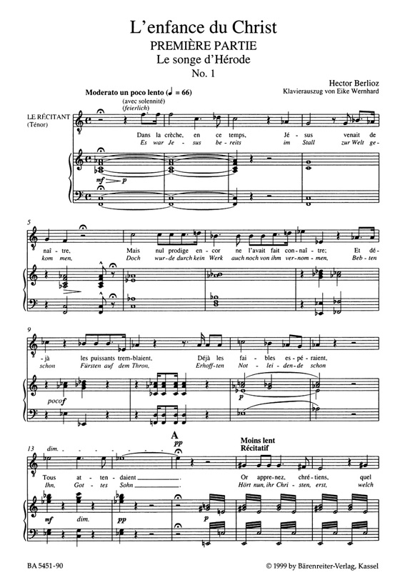 Berlioz【L'enfance Du Christ/Die Kindheit Christi 】Reduction Piano / chant , Klavierauszug Berlioz【L'enfance Du Christ/Die Kindheit Christi 】Reduction Piano / chant , Klavierauszug