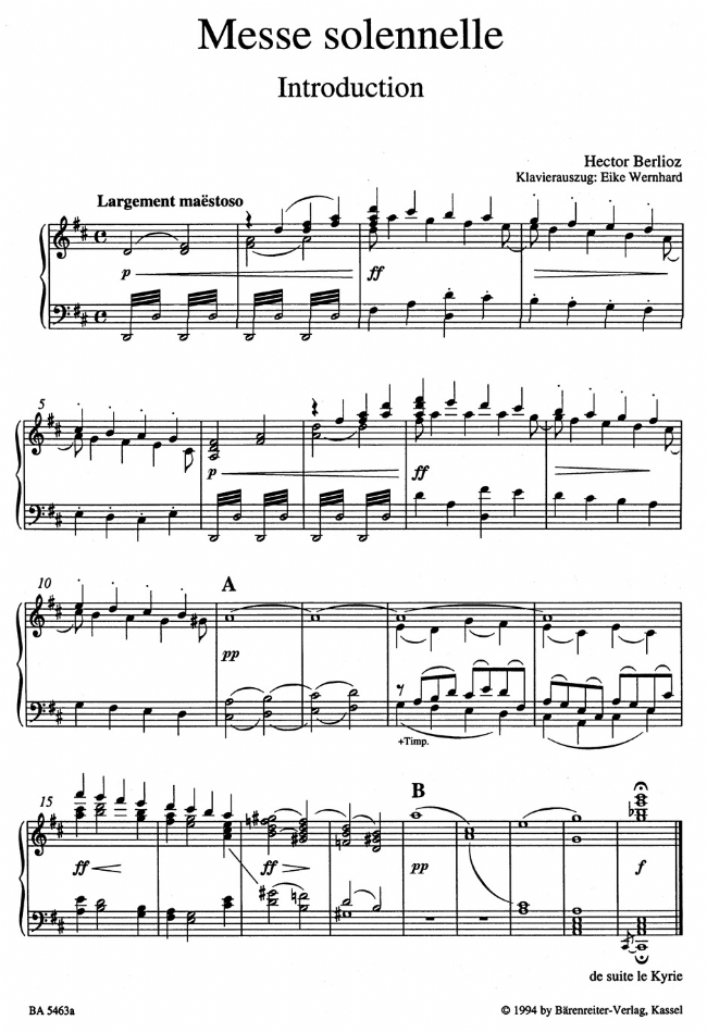 Berlioz【Messe Solennelle】Klavierauszug ,Vocal Score Berlioz【Messe Solennelle】Klavierauszug ,Vocal Score