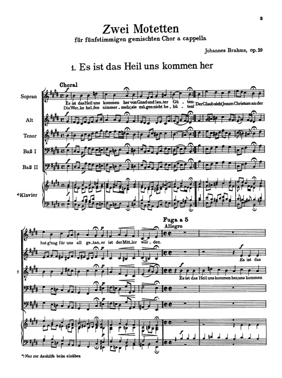 Brahms【Two Motets , Opus 29】Choral Score Brahms【Two Motets , Opus 29】Choral Score