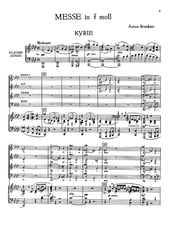 Bruckner【Mass in F Minor】for Soli, Chorus and Orchestra , Choral Score Bruckner【Mass in F Minor】for Soli, Chorus and Orchestra , Choral Score