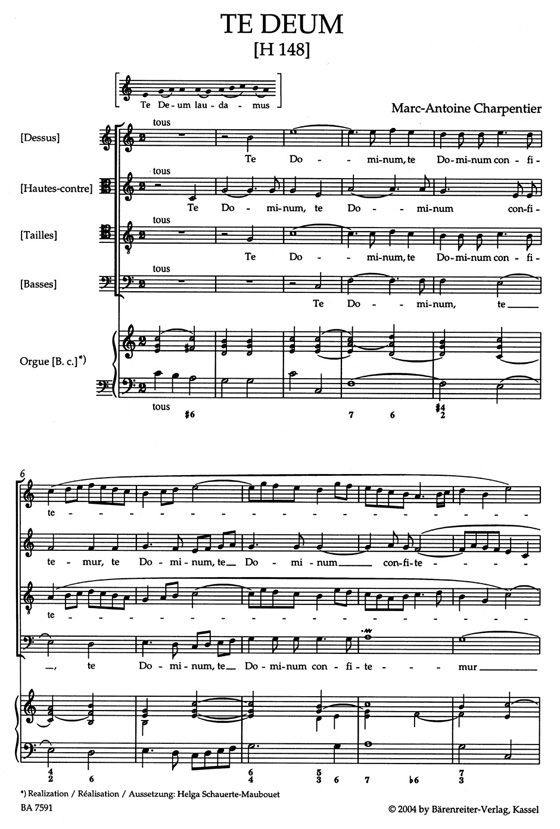 Charpentier【Te Deum , H 148】Score