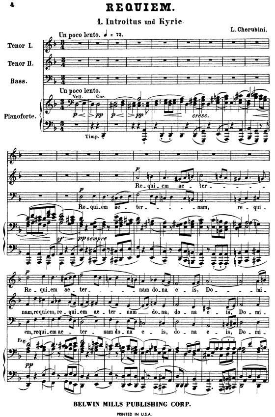 Cherubini【Requiem in D Minor】for Male Voices and Orchestra , Choral Score Cherubini【Requiem in D Minor】for Male Voices and Orchestra , Choral Score