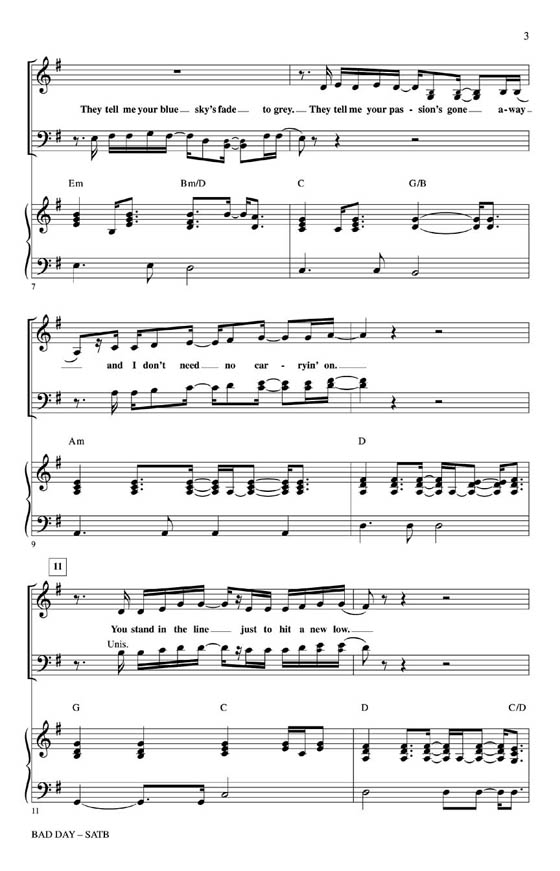 Daniel Powter【Bad Day】SATB