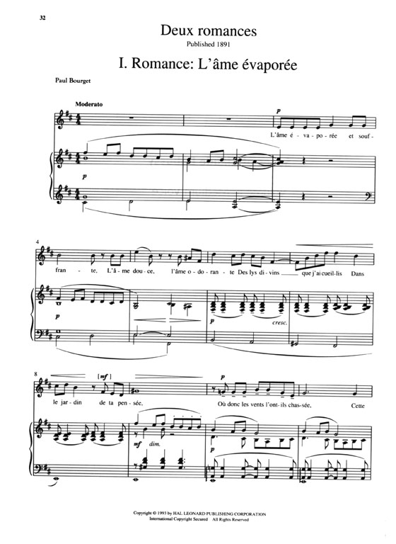 【Songs of Claude Debussy】Volume Ⅱ: Medium Voice