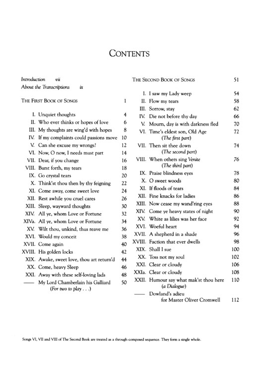 Dowland【Lute Songs of John Dowland : BKS. 1 & 2】Transcribed for Voice and Guitar By John Dowland