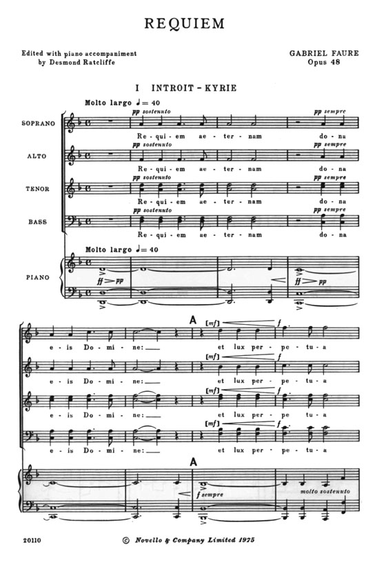 Gabriel Faure【Requiem , Op. 48】Vocal Score